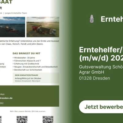 Erntehelfer/in gesucht (m/w/d) 2027
