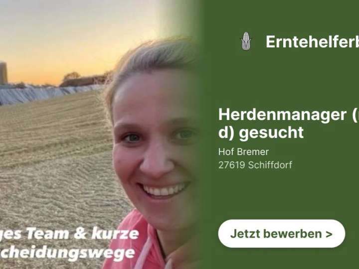 Herdenmanager (m/w/d) gesucht