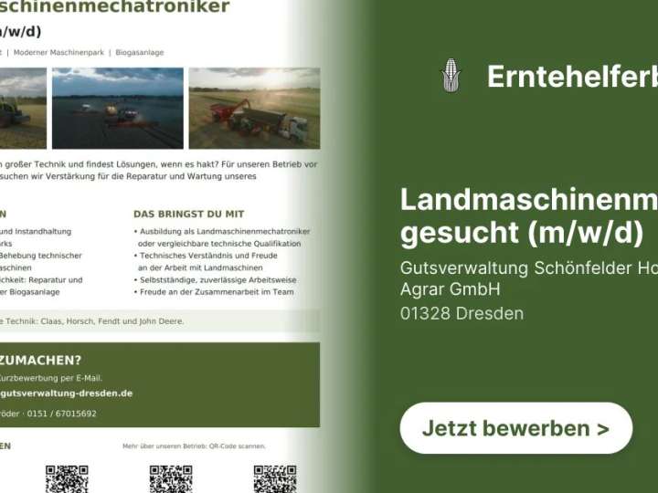 Landmaschinenmechatroniker gesucht (m/w/d)