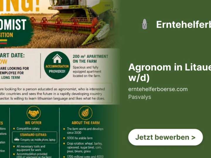 Agronom in Litauen (m/w/d)