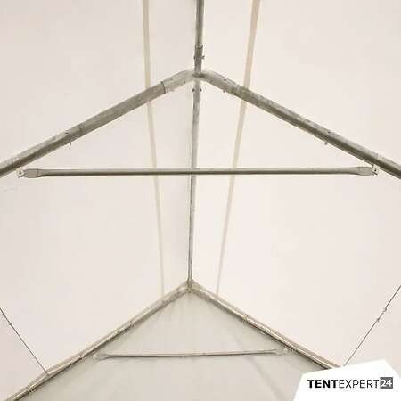 Lagerzelt 4x8 m - 2,3 m Seitenhöhe mit Reißverschlusstor, PVC weiß - Bild 3