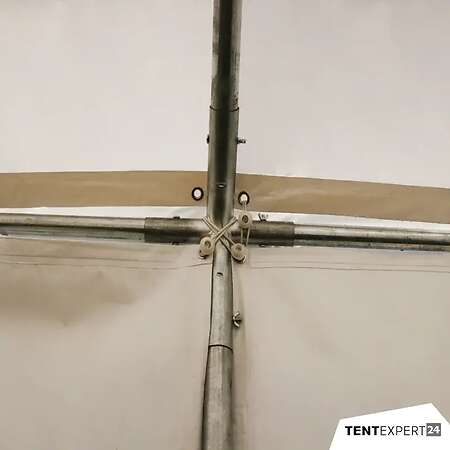 Lagerzelt 4x8 m - 2,3 m Seitenhöhe mit Reißverschlusstor, PVC weiß - Bild 4