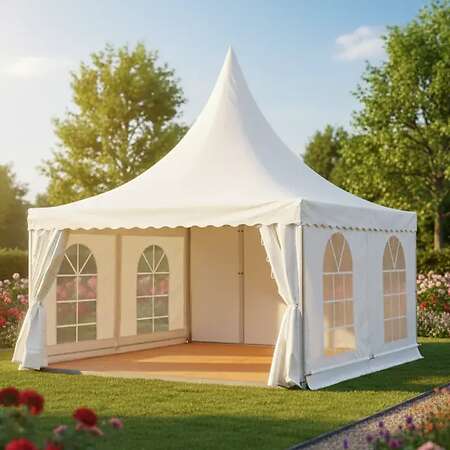 Pagodenzelt 5m x 5m x 2,5m - Profi PVC Material | Perfekt als Mobiler Hofladen - Bild 2