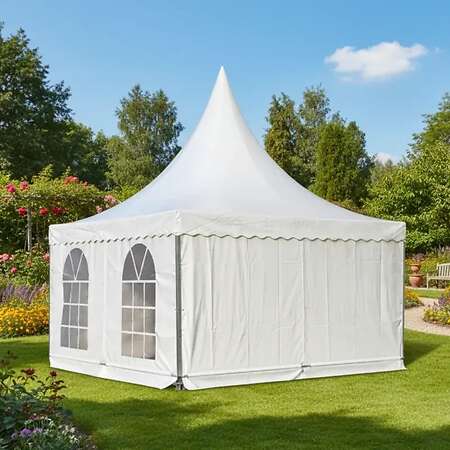 Pagodenzelt 5m x 5m x 2,5m - Profi PVC Material | Perfekt als Mobiler Hofladen - Bild 3