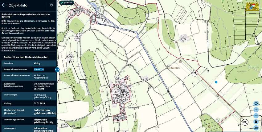 Grünland mit Pachteinnahmen – 2,6 ha | Aßling, Landkreis Rosenheim - Bild 1
