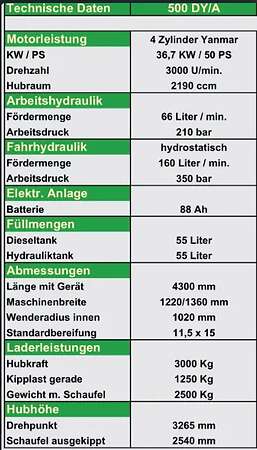 Striegel 500 DYA Hoflader Radlader mit Yanmar Motor - Bild 19