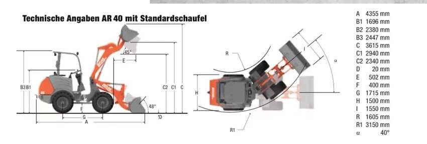 Atlas Weycor AR40 Radlader mit Schaufel und Gabel Hoflader - Bild 20