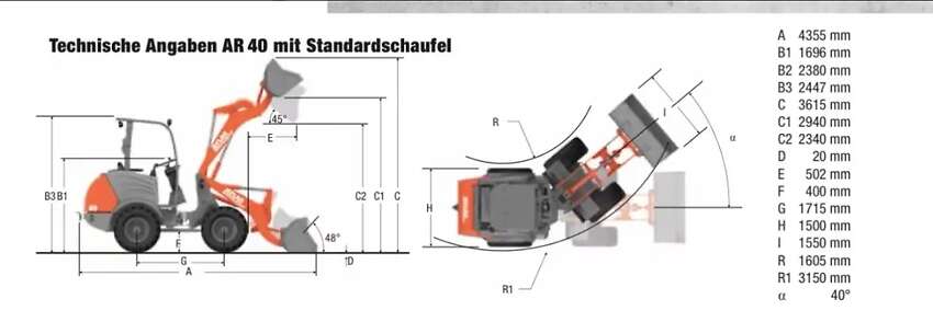 Atlas Weycor AR40 Radlader Hoflader Palettengabel und Schaufel - Bild 19