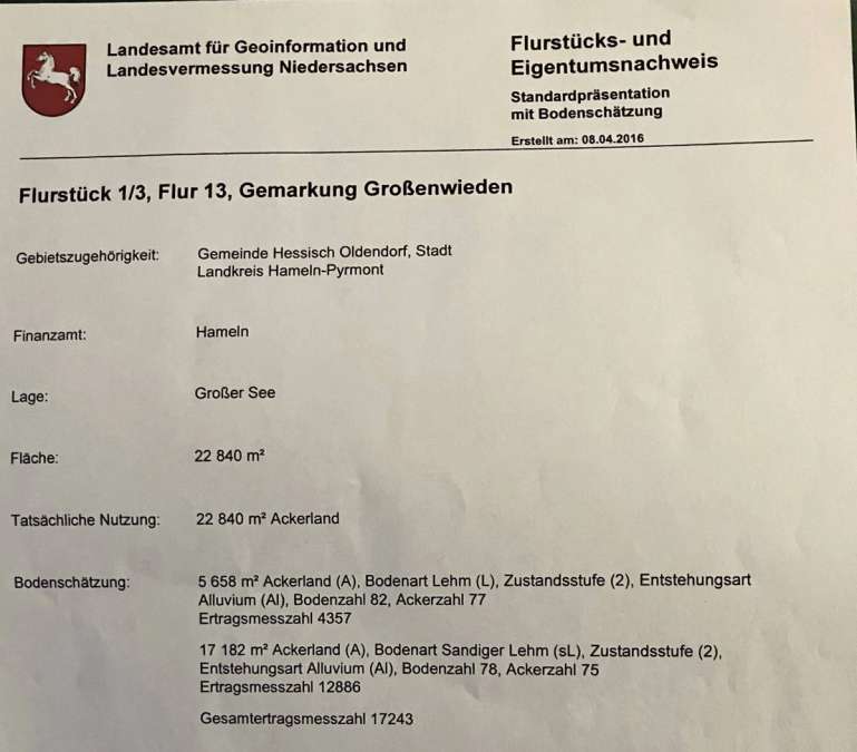 ackerland |&nbsp;niedersachsen | 31840 hessisch-oldendorf | zu verkaufen - Bild 2