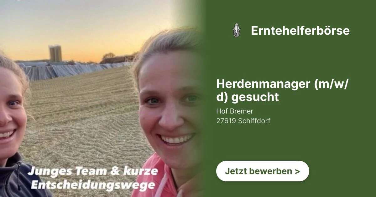 Herdenmanager (m/w/d) gesucht