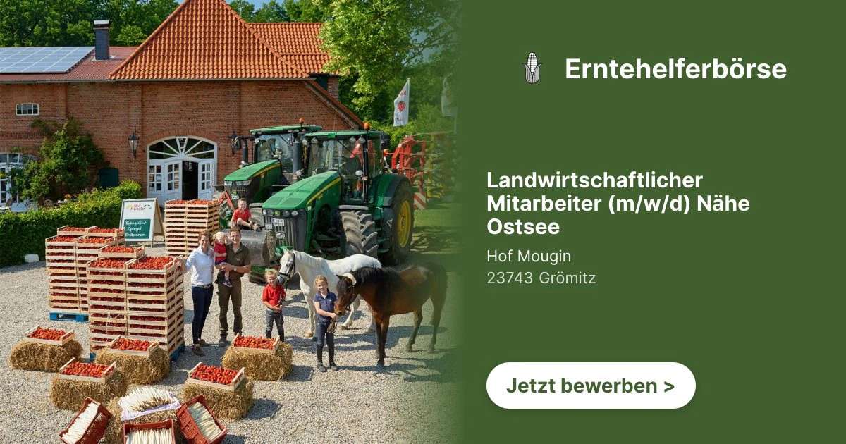 Landwirtschaftlicher Mitarbeiter (m/w/d) Nähe Ostsee - Bild 1