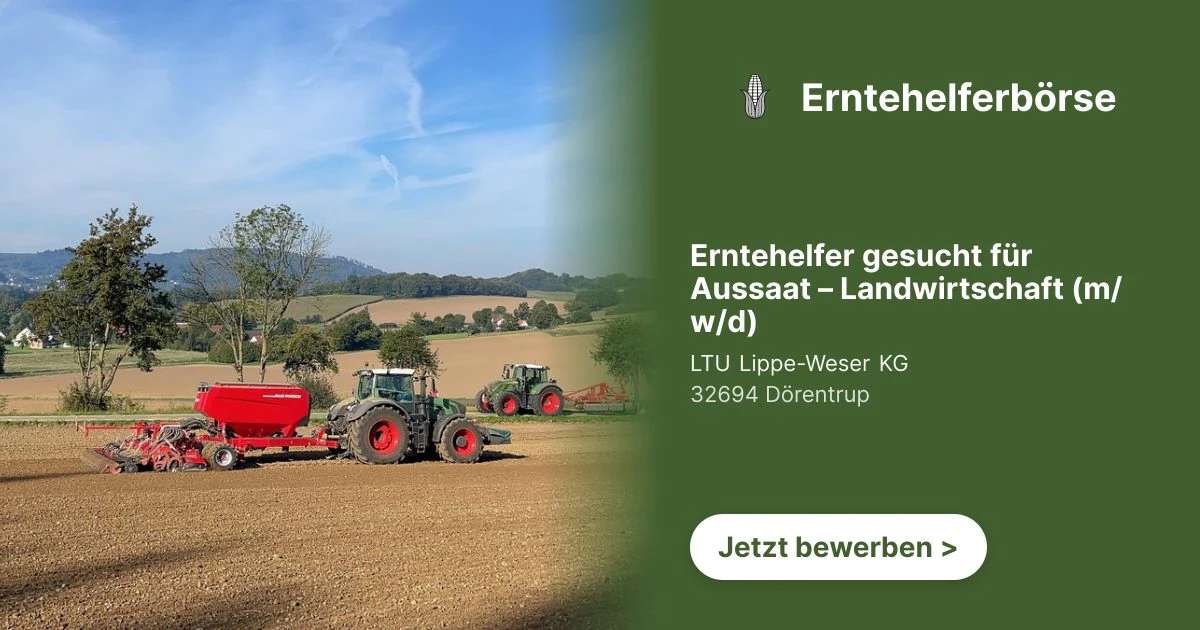 Erntehelfer gesucht für Aussaat – Landwirtschaft (m/w/d) - Bild 1