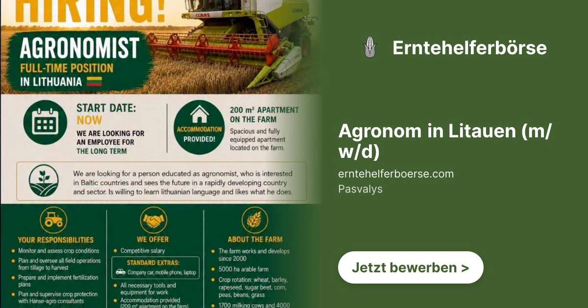 Agronom in Litauen (m/w/d) - Bild 1
