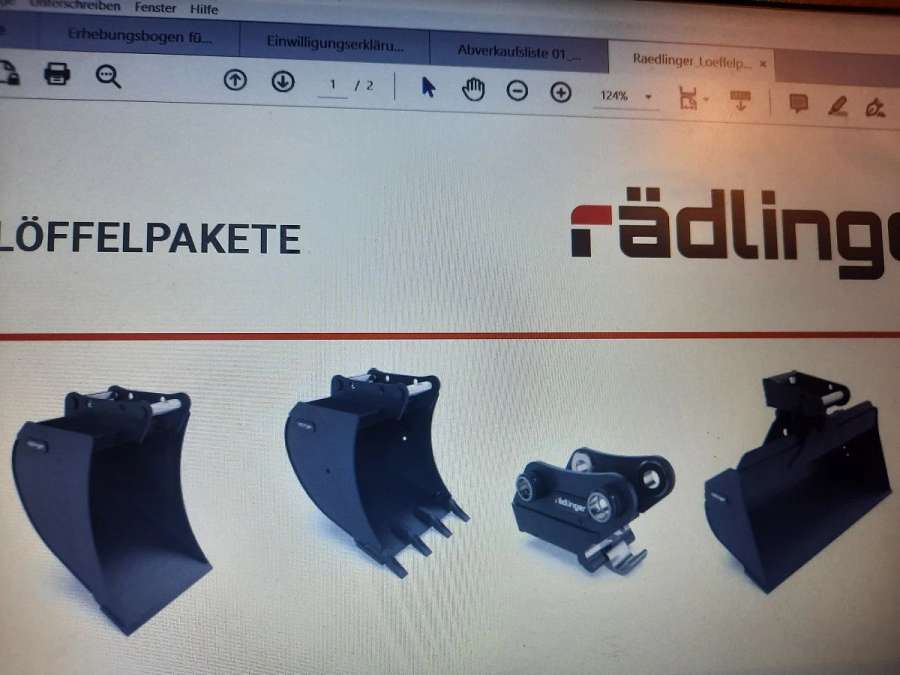 Rädlinger Löffelpaket 1 - 1,8 to mit MS 01 Schnellwechsler Bagger - Bild 1