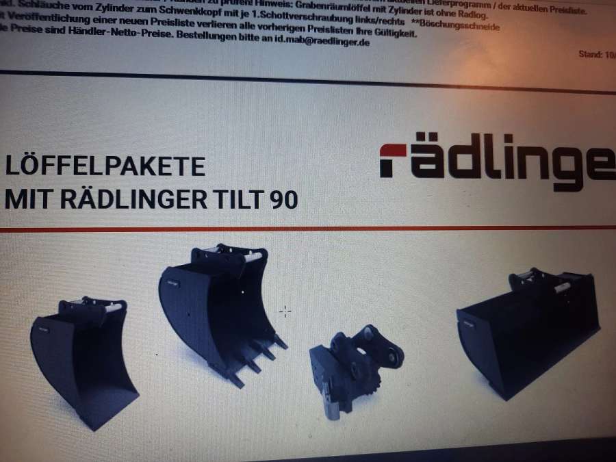 Rädlinger Löffelpaket 4,8 - 6 to mit MS 03 mit Powertilt Bagger - Bild 1